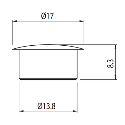 60-514-0 MODULAR SOLUTIONS ALUMINUM CAP 8MM DIAMETER GRAY